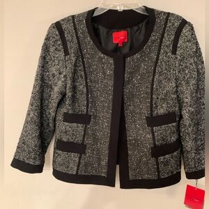 Narcisco Rodriguez for Design Nation Black and White Tweed Jacket NWT size L